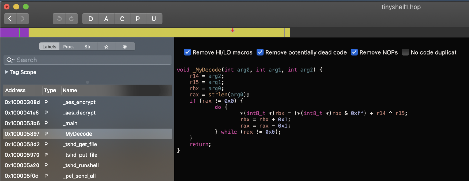 Screenshot: MyDecode() pseudocode