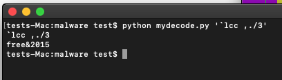 Screenshot: decoding the password string